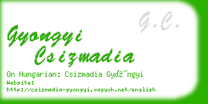 gyongyi csizmadia business card